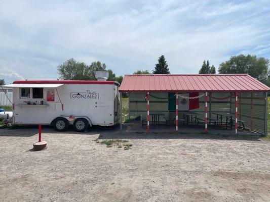 Trailer and sitting area