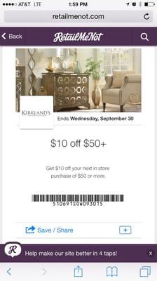 $10 off $50 coupon on retailmenot