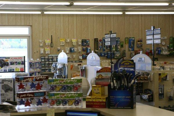 A section of the extensive parts store.