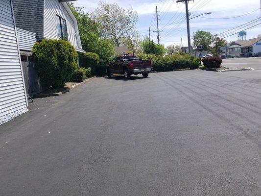 Parking lot newly paved