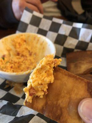 Pimento cheese and chips appetizer