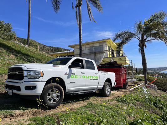 Red dump trailer got repaired