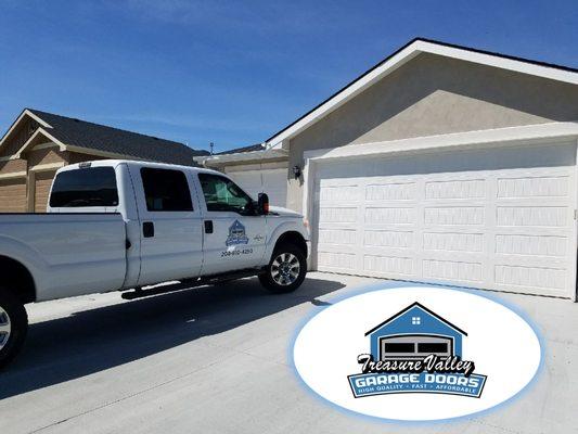 New double wide garage door installation in Kuna Idaho - Treasure Valley Garage Doors