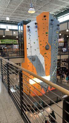 A climbing wall - $12 for 15 minutes and available to sign up via QR code