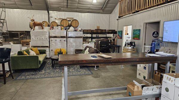 Barrel room tasting area