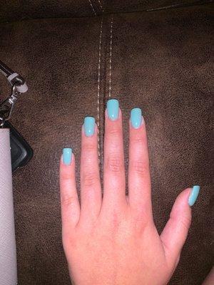 Charged extra for "long" natural nail no tip