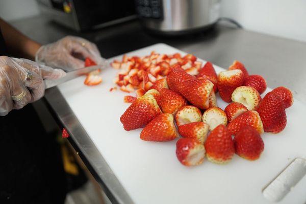 Fresh strawberries and many fresh Ingredients used daily