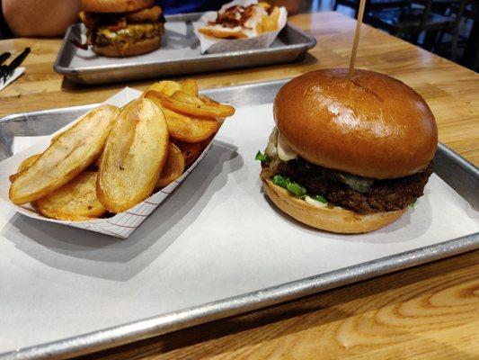 Spanish beef burger combo.