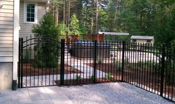 Ornamental Aluminum around pool and hot tub in Sudbury, MA