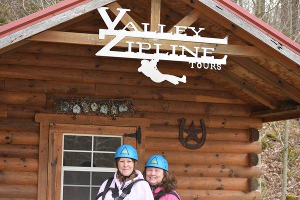 Penny and Teresa - We celebrated Penny's 60th birthday at Valley Zipline!