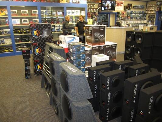 JL Audio Boxes and Subs, Kenwood Amps and Radios, Memphis Boxes, Kicker Amps