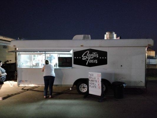 The food truck! It was parked on the side of the Shell station in the middle of Crowley.