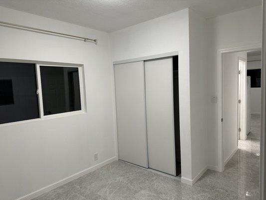 New Ceramic Tile Floor/ Newly Built Closet