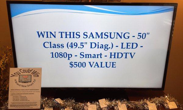 Review us online or refer a patient  and get a chance to win this Samsung 50" HDTV Smart TV.