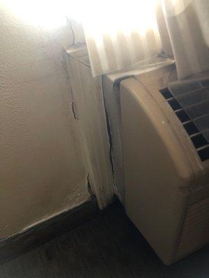 Cracks and mold around the ac