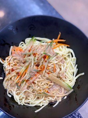 Cold Noodles (summer only) with chili oil @tiffhuangry