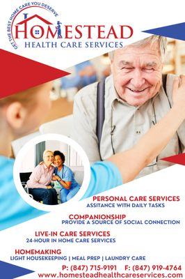 At Homestead Health Care Services, we are committed to helping seniors live comfortably, safely, and independently with personalized care.