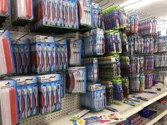 $1 for a pack of good toothbrushes. Why buy a toothbrush anywhere else?