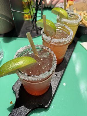 Margarita Flight with Pomegranate, Strawberry, and Mango