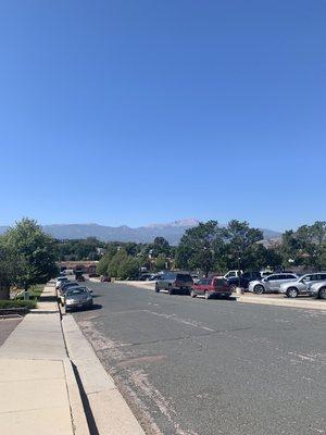 Beautiful view of the mountains by our parking lot!