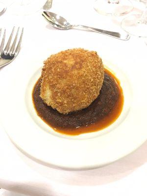 Papas Rellenas Con Salsa Ranchera at Apron's Flavors of Cuba