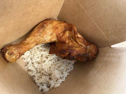 Chicken leg with rice