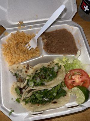 Barbacoa taco plate