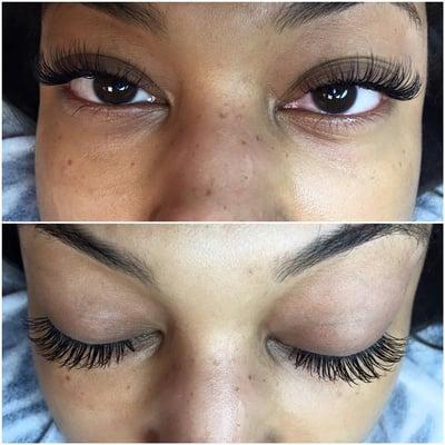 Eyelash extensions done by Luxe Lashes