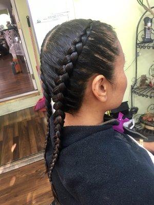 Reverse French braids