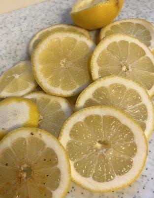 Slices of Limon for my fish dish.