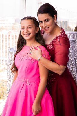 Cohen Bat Mitzvah at Mr. C's Beverly Hills August 2018. #styledbysamantha in customized gowns made just for them.