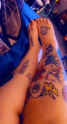 All the tattoos on my right leg and foot were done by Gabbi.