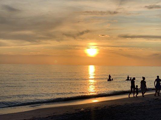 Sunset on private beach access