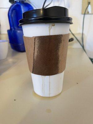 Coffee cup leaked and was unable to enjoy this experience!