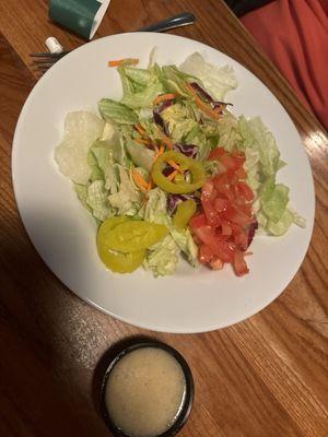 Side salad for pizza order