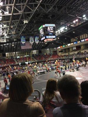 Interior during USA wrestling tournament