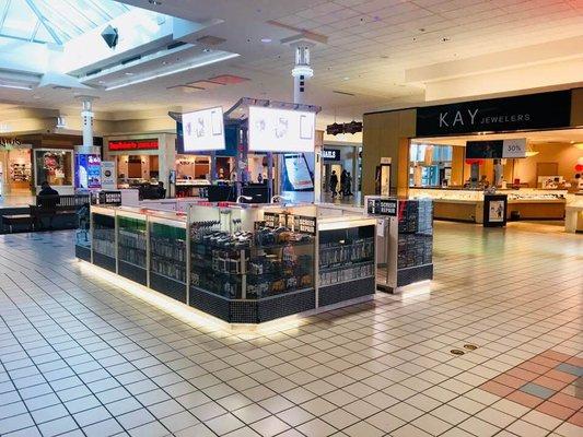 Inside Tracy Mall , in front of Shoe Palace