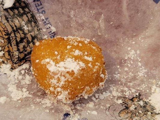 Corn fritters served with powdered sugar - the best way!