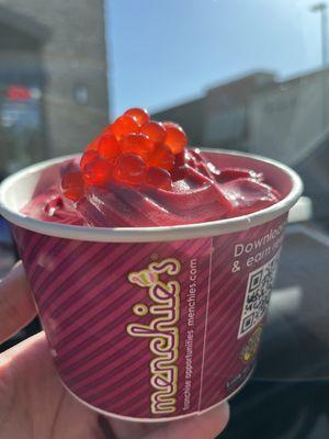 Raspberry-pomegranate strawberry popping boba