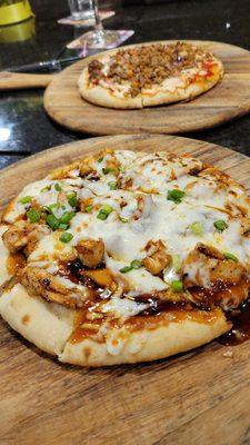 BBQ Chicken and Pork & Beef Pizzas