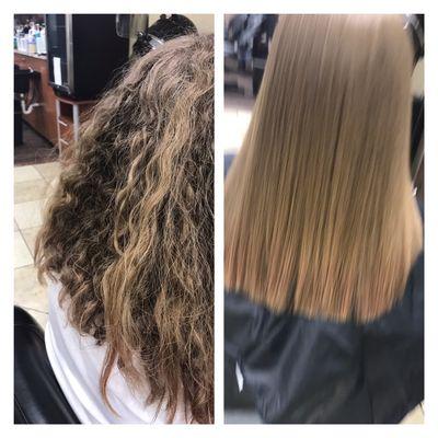 Japanese Hair Straightening Before and After