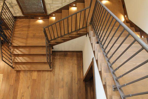 Top view of this beautiful staircase we created. Direct your inquiries to www.RossMetalWorks.com