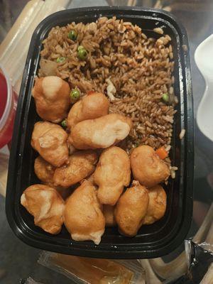 Honey chicken and fried rice