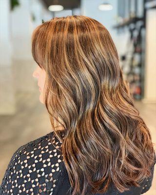 Brunette Highlights and haircut