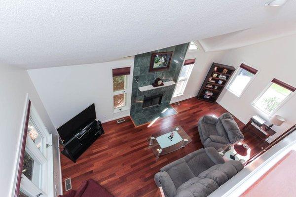 Living room view from upper loft