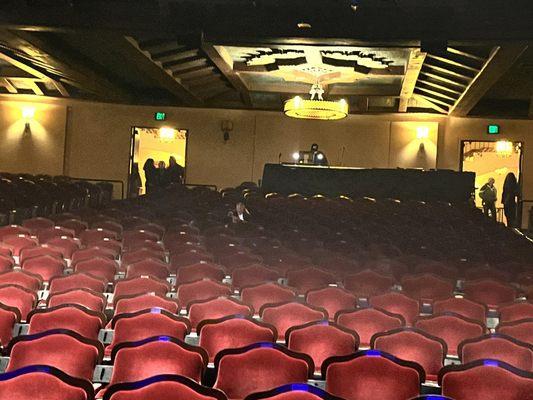 Look at the ceiling!! Old fashioned Velvet chairs!!