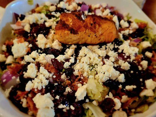 Brussel Sprout Salad with Salmon