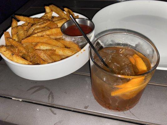 Old fashioned and French Fries