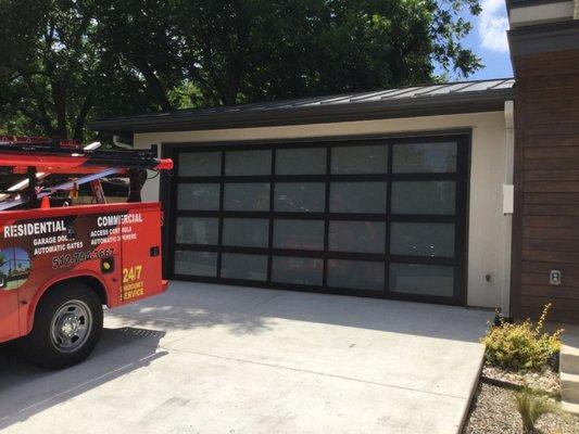 Full Vision Door, Aluminum Frame with Satin Etch Glass