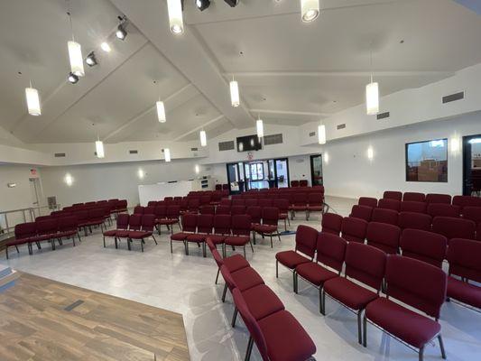 Cleaning chairs, for this local churches event